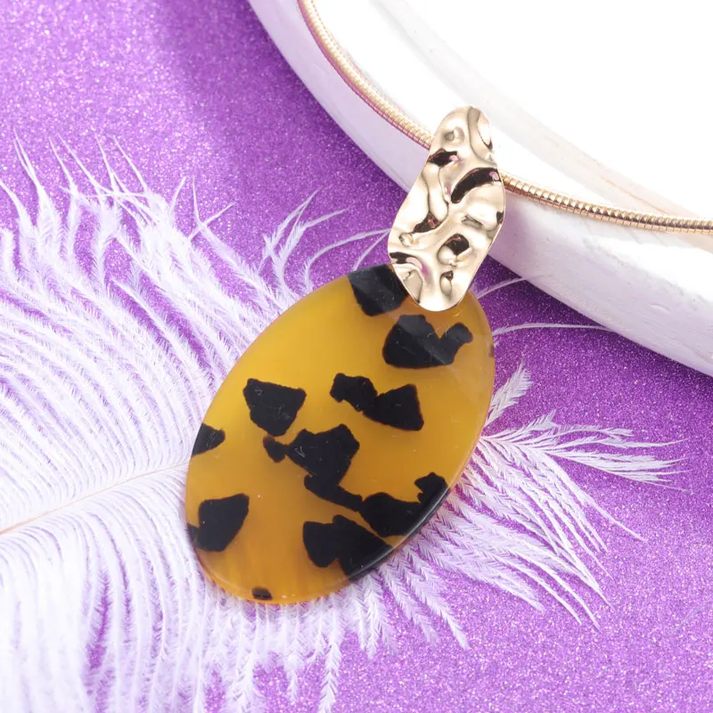 2019 винтажное металлическое золотое ожерелье чокер леопардовая акриловая