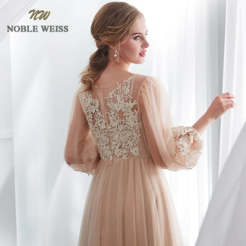 Платья для выпускного вечера 2019 с длинными рукавами vestidos de festa appliques Тюль цвет