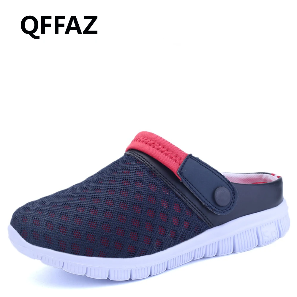 QFFAZ/Новинка 2018 года мужские летние пляжные сандалии дышащие сетчатые