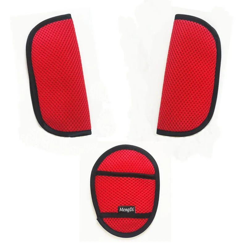 3pcs set Red Пятиточечный ремень безопасности аксессуары для коляски универсальное сиденье и ремень для стула промежность и плечо протектор yoyo yoya Plus Babyyoya - Цвет: 3pcs set Red