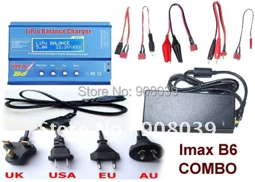 Рекомендуем IMAX B6 Combo с 12V 5A AC адаптером 2 S 6 7 4 v 22 V AC/DC зарядным устройством