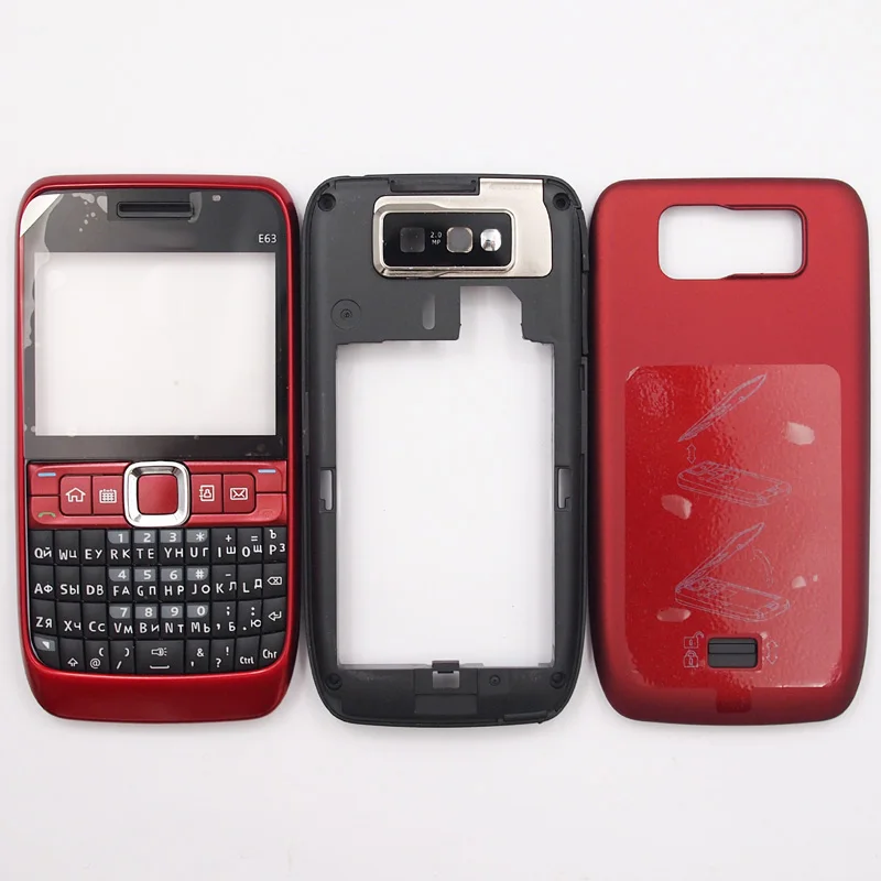 Красный BaanSam чехол для Nokia E63 с русской клавиатурой - Цвет: Красный