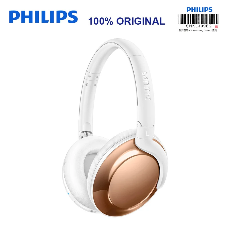 Philips SHB4805 Беспроводной наушники Bluetooth 4,1 с микрофоном складной Адаптивная Шум шумоподавления стерео бас для S8 S9 Note8