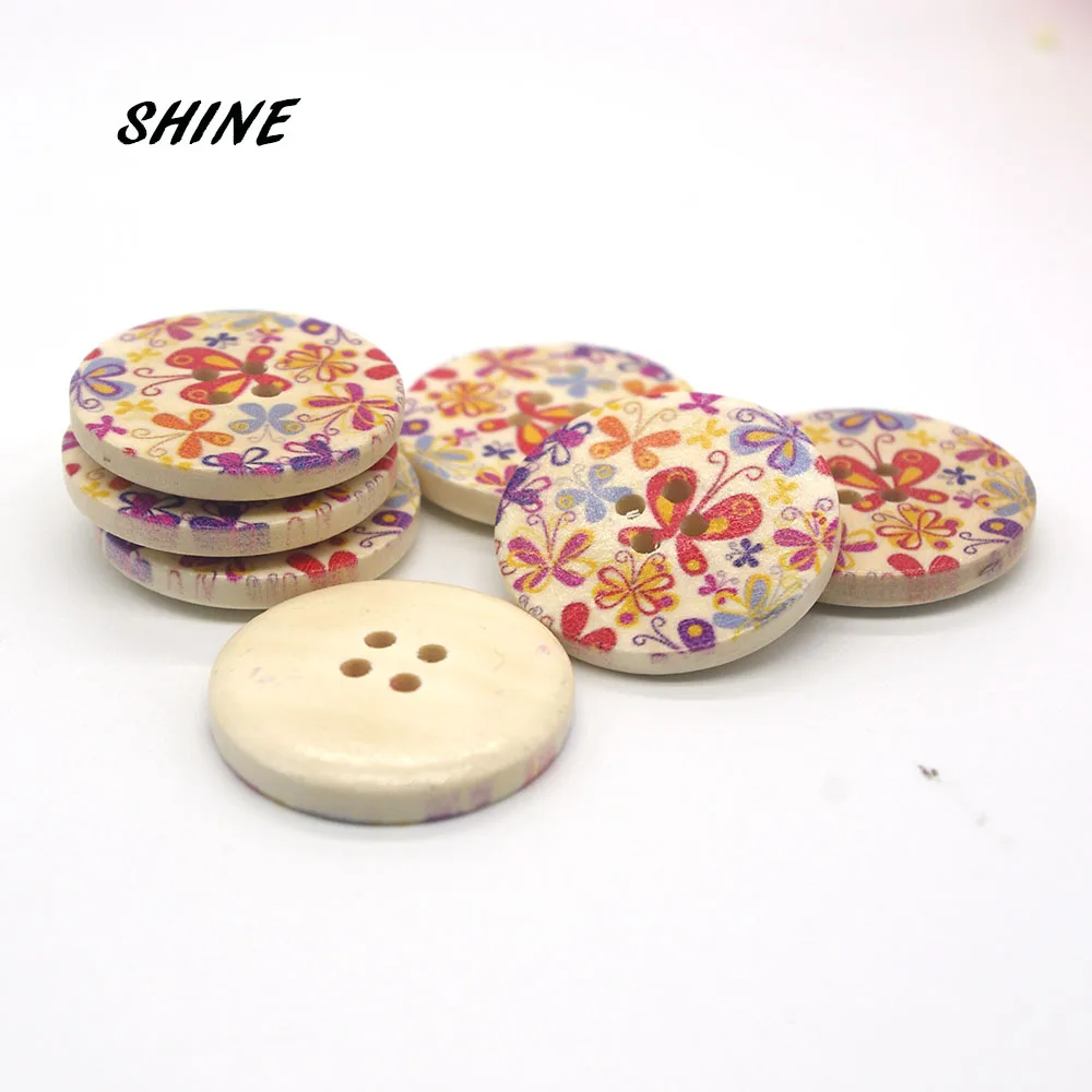 24 шт. деревянные пуговицы с 4 отверстиями 3 см | Дом и сад