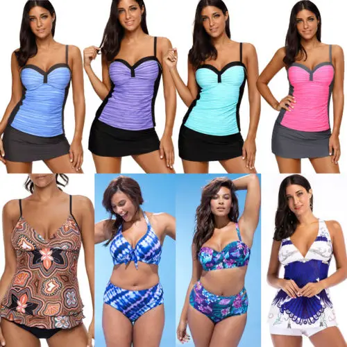 Женский сексуальный танкини большого размера купальник пуш ап бикини монокини