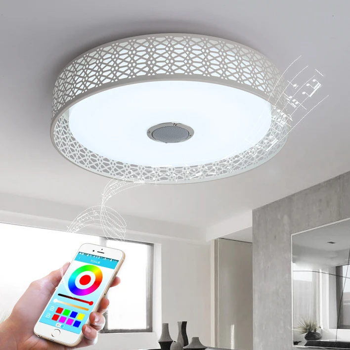 RGB современный светодиодный потолочный светильник с Bluetooth APP управление Цвет