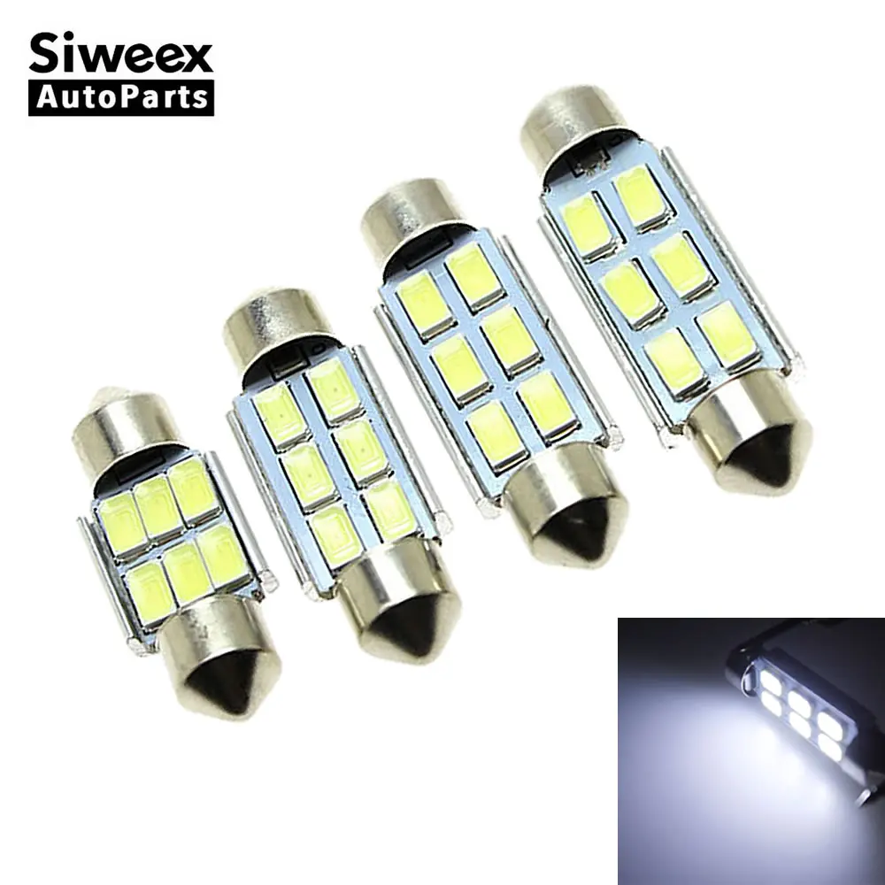 2 шт./лот 31 мм 36 мм/39 мм/41 3157 6 SMD 5730 Автомобильные светодиодные подсветки номерного