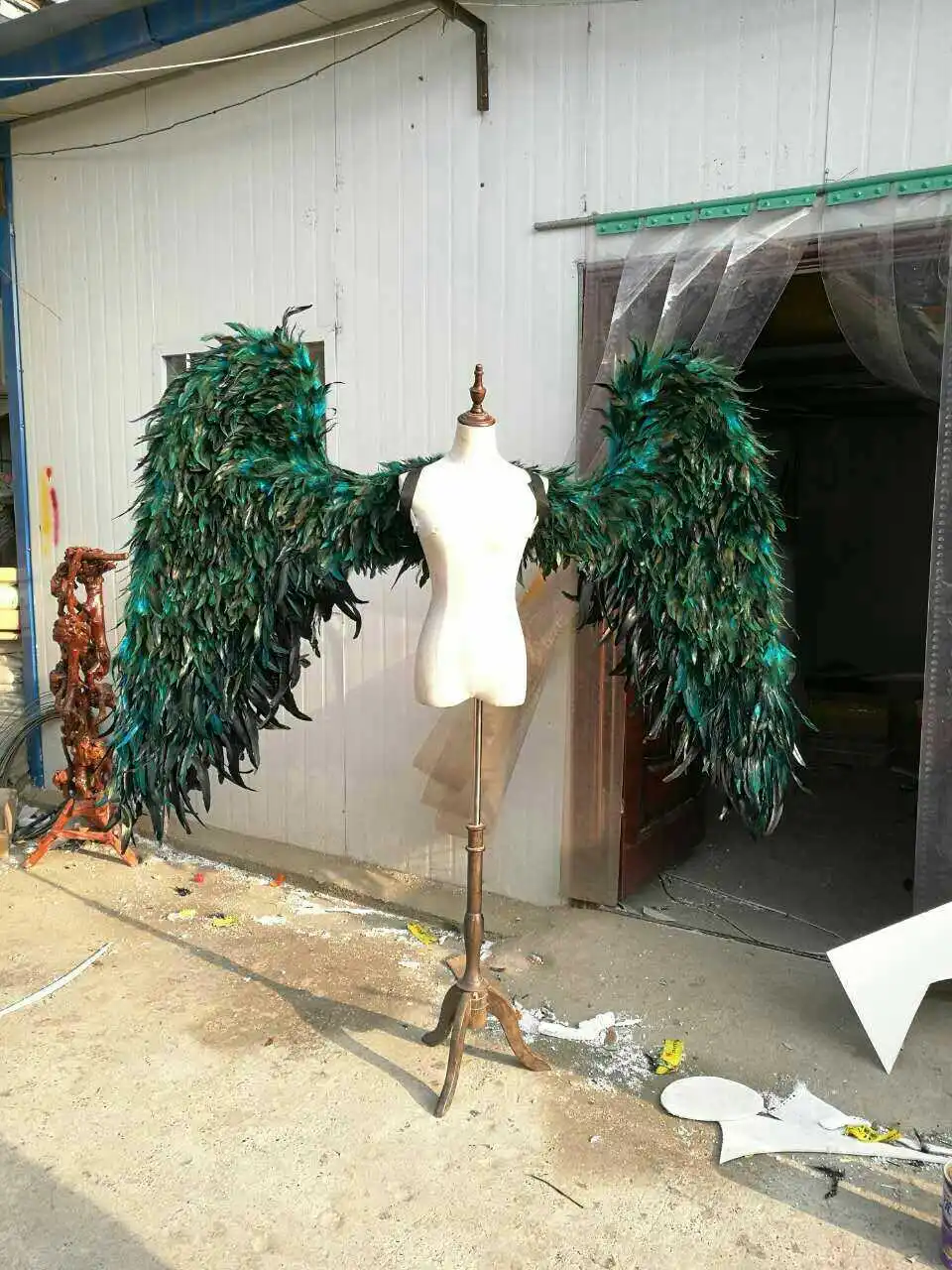 Red Costume Adult's large angel feather wings Cosplay photography Game Display fashion show props EMS free shipping | Дом и сад
