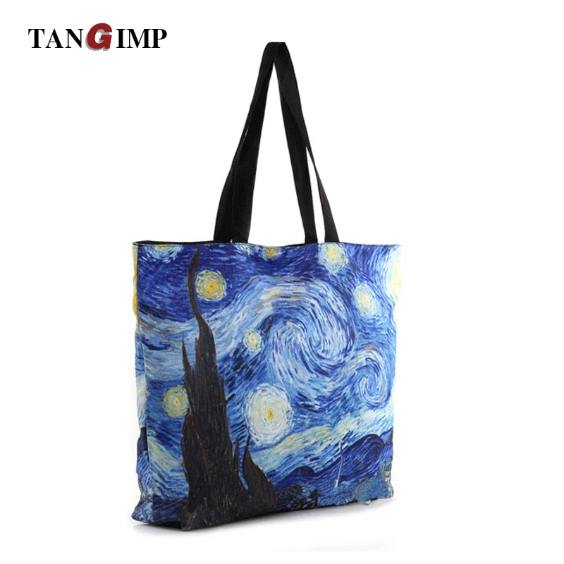 TANGIMP bayan canta Van сумочки Gogh Звездная ночь небо напечатанные сумки-шопперы для женщин