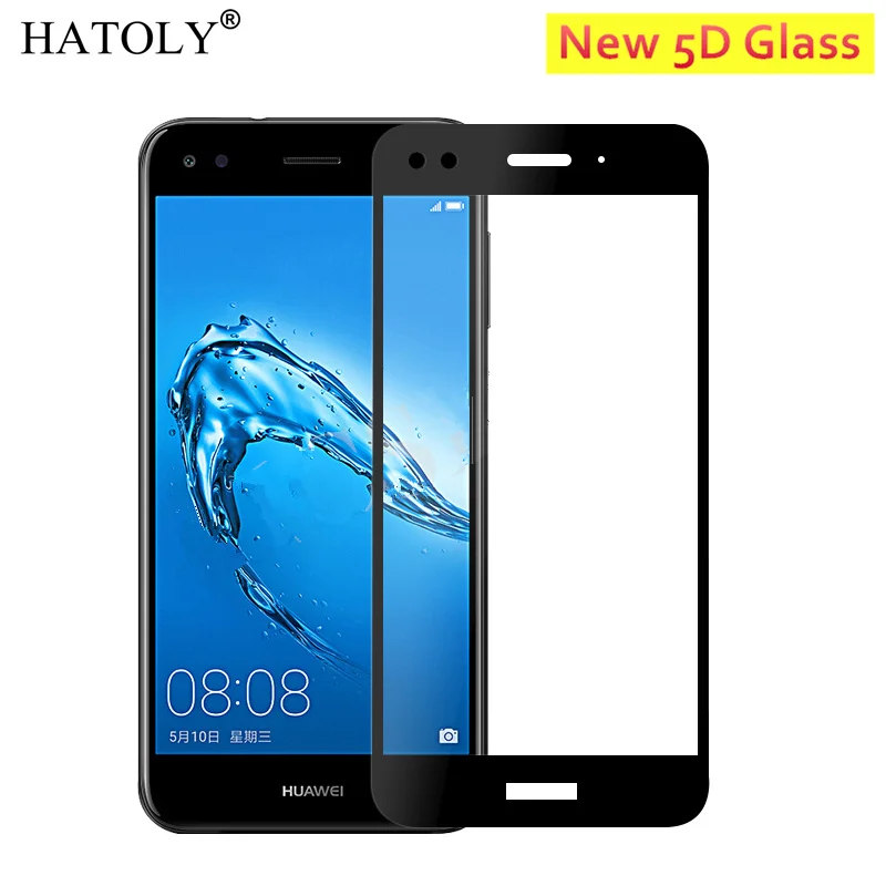 5D Tempered Glass Huawei Y6 Pro 2017 Full Cover Curved Edge For Screen Protector Enjoy 7 | Мобильные телефоны и