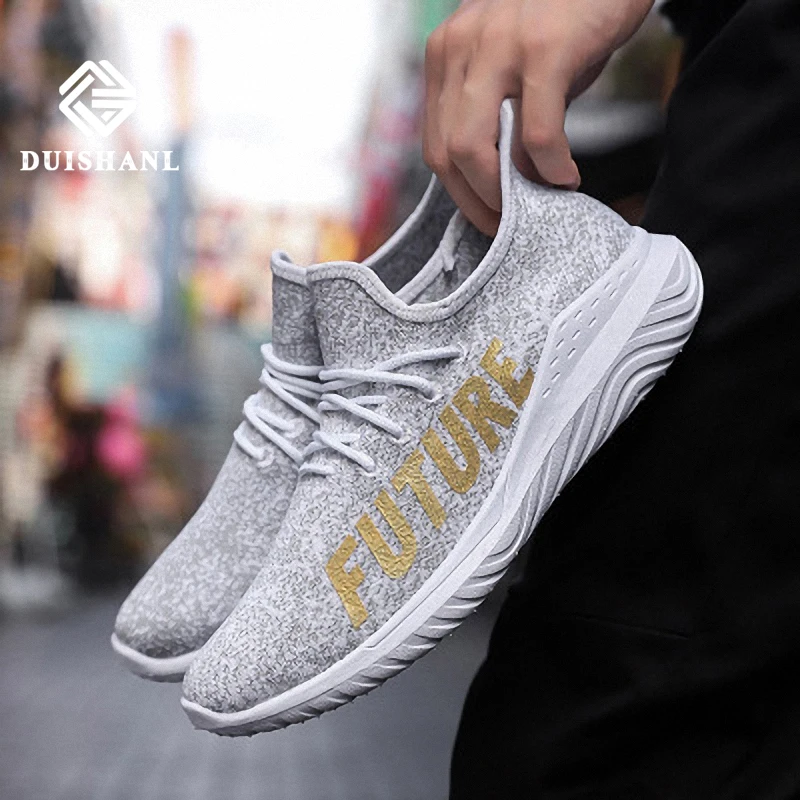 Весенне-осенняя тканая Мужская обувь дышащая сетчатая для бега повседневная