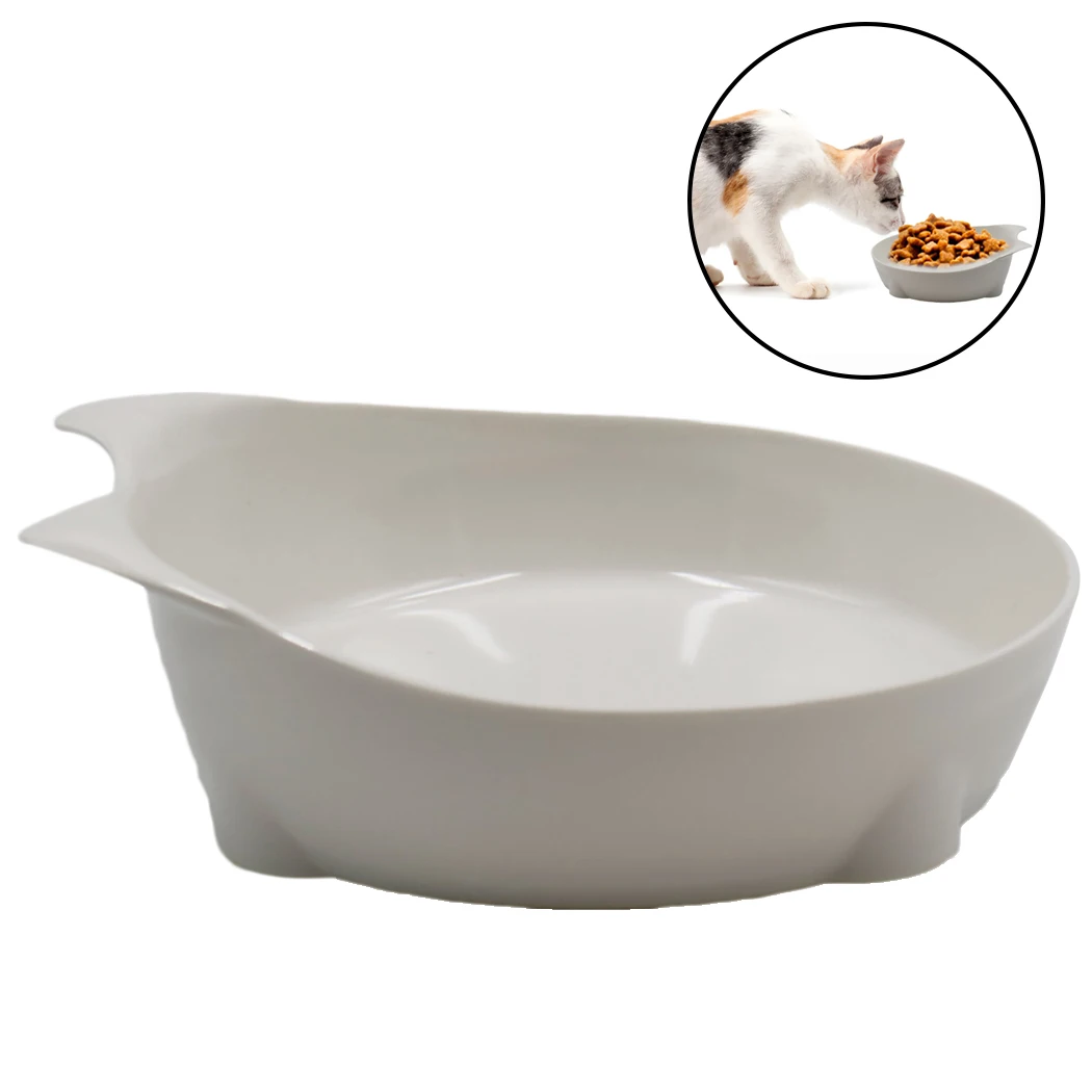 White 1/2/комплект из 3 предметов, на плоской подошве, с украшением в виде кошачьих ушек Форма кошка миска прекрасный кошачьими ушками Форма однотонные Цвет миска для собак и кошек для Еда воды Pet Кормовые принадлежности - Цвет: White