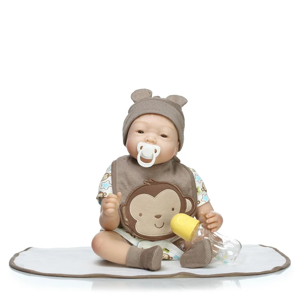 2" Кукла reborn Мягкие силиконовые куклы для мальчиков Игрушка-подарок для детей с соской пеленки бутылка bonucas возрождённая