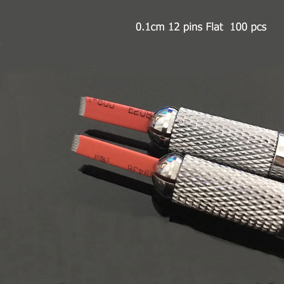 

100pcs 12Pins Manual Microblading Needle Blades For Permanent Makeup Eyebrow Cosmetic/Tattoo No Scar After Operation