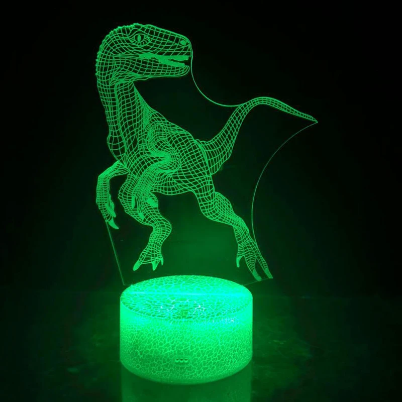 3D иллюзия динозавра Новинка игрушечная лампа 7 цветов светодиодный сенсорный Ночной светильник для сна светильник светится в темноте игрушка для мальчиков подарок на день рождения