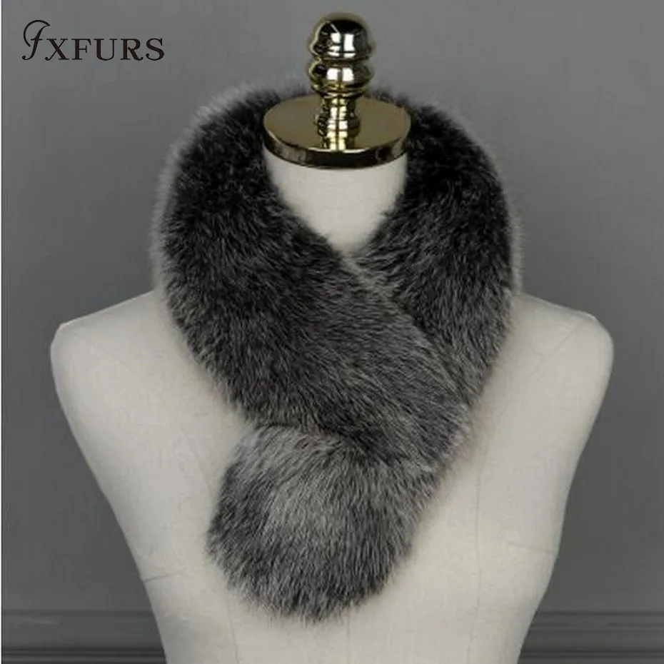 FXFURS 2020 новый бренд воротник из натурального Лисьего меха шарф Женская шаль