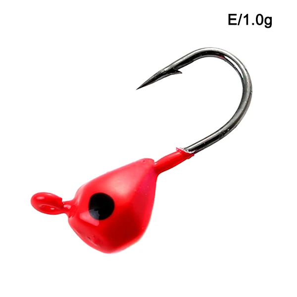 E 1g 5 Pcs Winter Ice Fishing Hook Lure Mini Metal Bait Fish Head Hook Bait Jigging Fishing Tackle KH889 - Цвет: E 1g