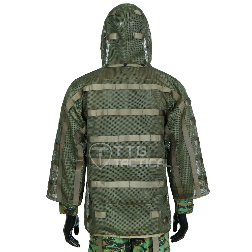 Фото Дышащий страйкбольный маскировочный костюм Base Sniper Tog Ghillie Suit Foundation, совместим с гидратацией, армейский зеленый №2