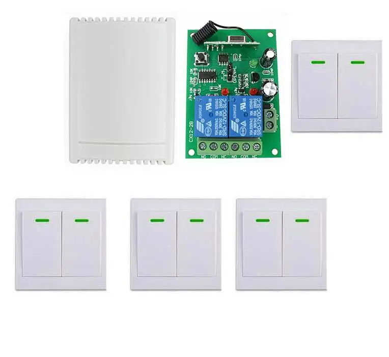 DC 24V 12V 2 CH 2CH RF беспроводной фотоприемник добавить 86 передатчик настенной панели