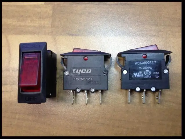 [SA]tyco Electronics W51-AB22B2-7 импортный кулисный переключатель с лампой 7a250v--50шт/лот |