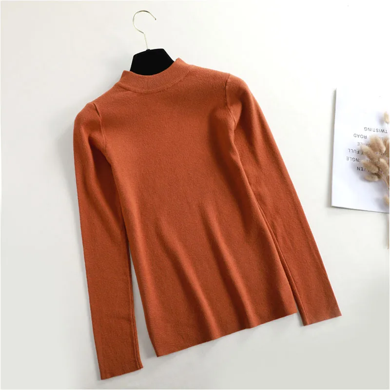 New spring Autumn Turtleneck basic Pullovers Sweaters long sleeve Short Korean Slim tight sweater female slim | Женская одежда
