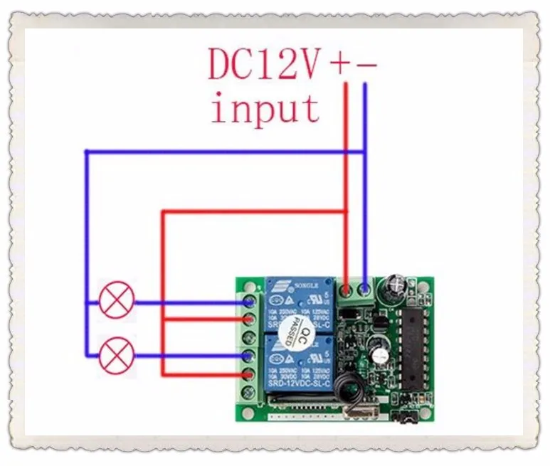DC12v 10A реле 2CH Беспроводное дистанционное управление RF дистанционное управление л teleswitch 4 передатчик+ приемник-1 шт.) фиксированный код 315/433 МГц
