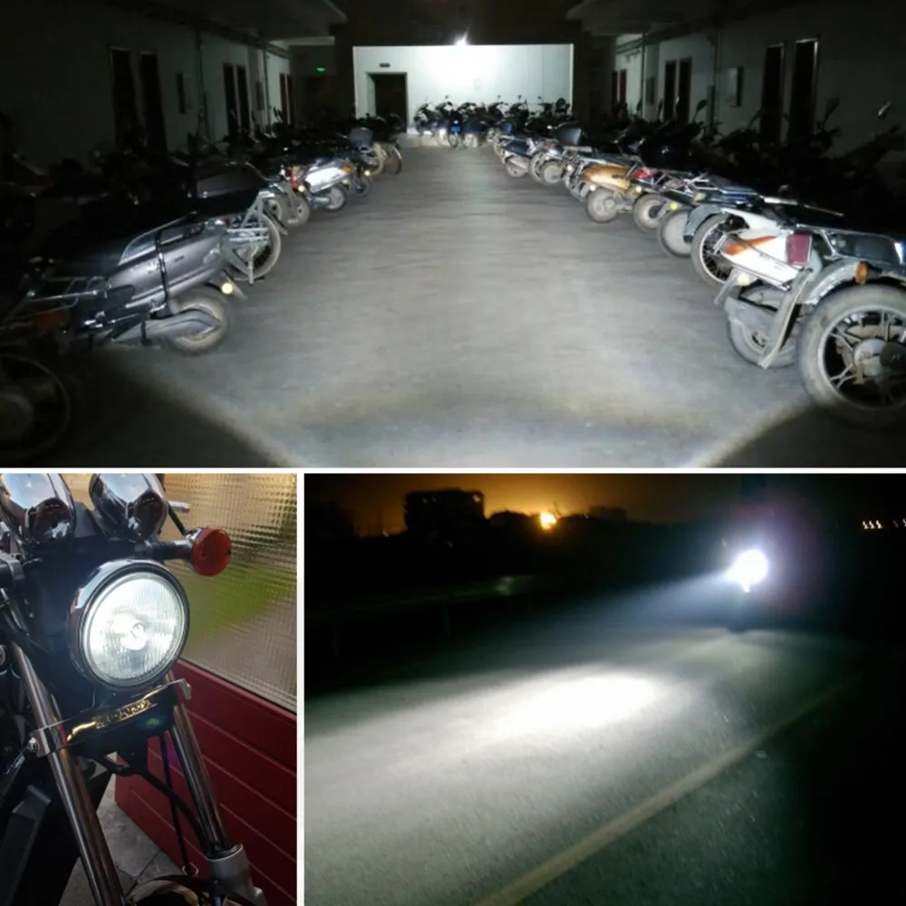 Foxcncar LED BA20D COB Moto rcycle головной светильник высокий низкий пучок 3500lm супер яркий