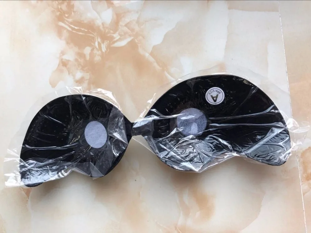 100 pcs/lot Thin Cup Mango Shape Self-Adhesive Silicone Bust Front Closure sticky bra Backless Strapless Bra