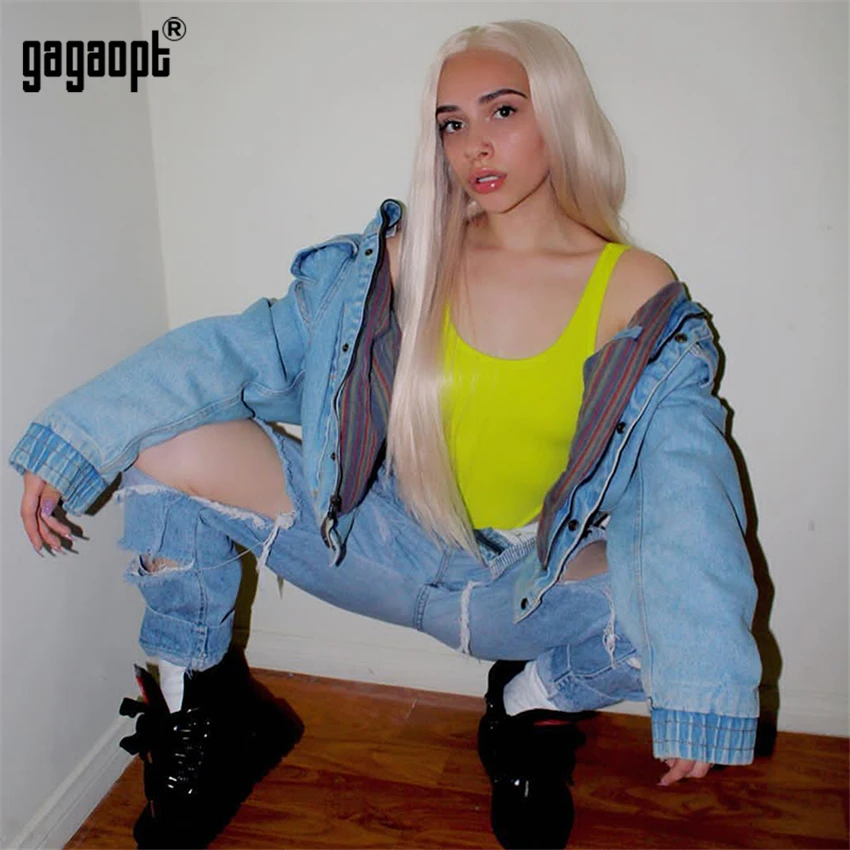 Gagaopt Сексуальное Женское боди без рукавов боди Высокая Разделение облегающий костюм комбинезоны Летние комбинезоны уличная