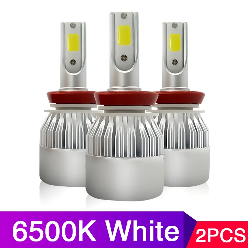 2 шт. Автомобильные фары H4 LED H7 H1 H3 H11 H13 H27 HB3 HB4 9004 9005 9006 9007 72 Вт 8000LM 6500 к лампочки 12В
