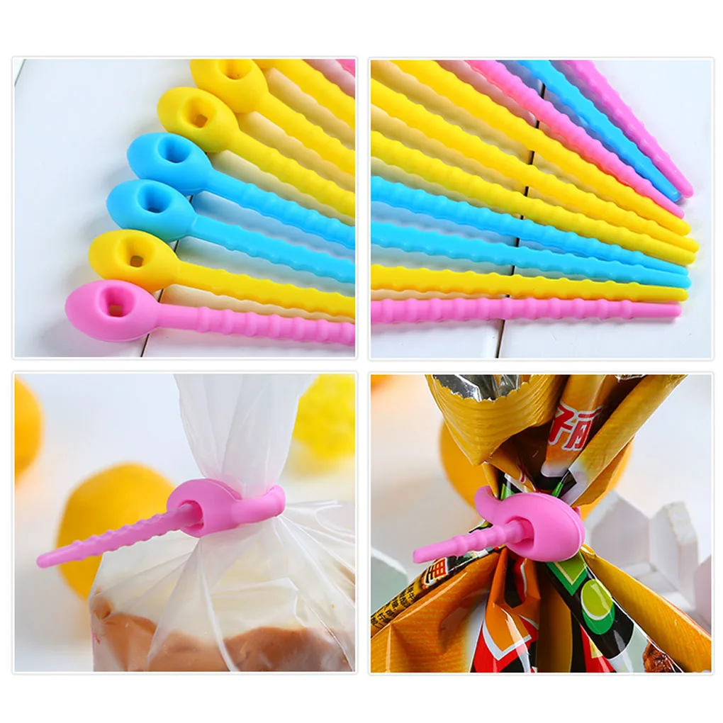 

High Quality 5pcs 10.8 cm Silicone Fresh Snack Food Storage Bag Clip Closer Sealing Clip hot selling