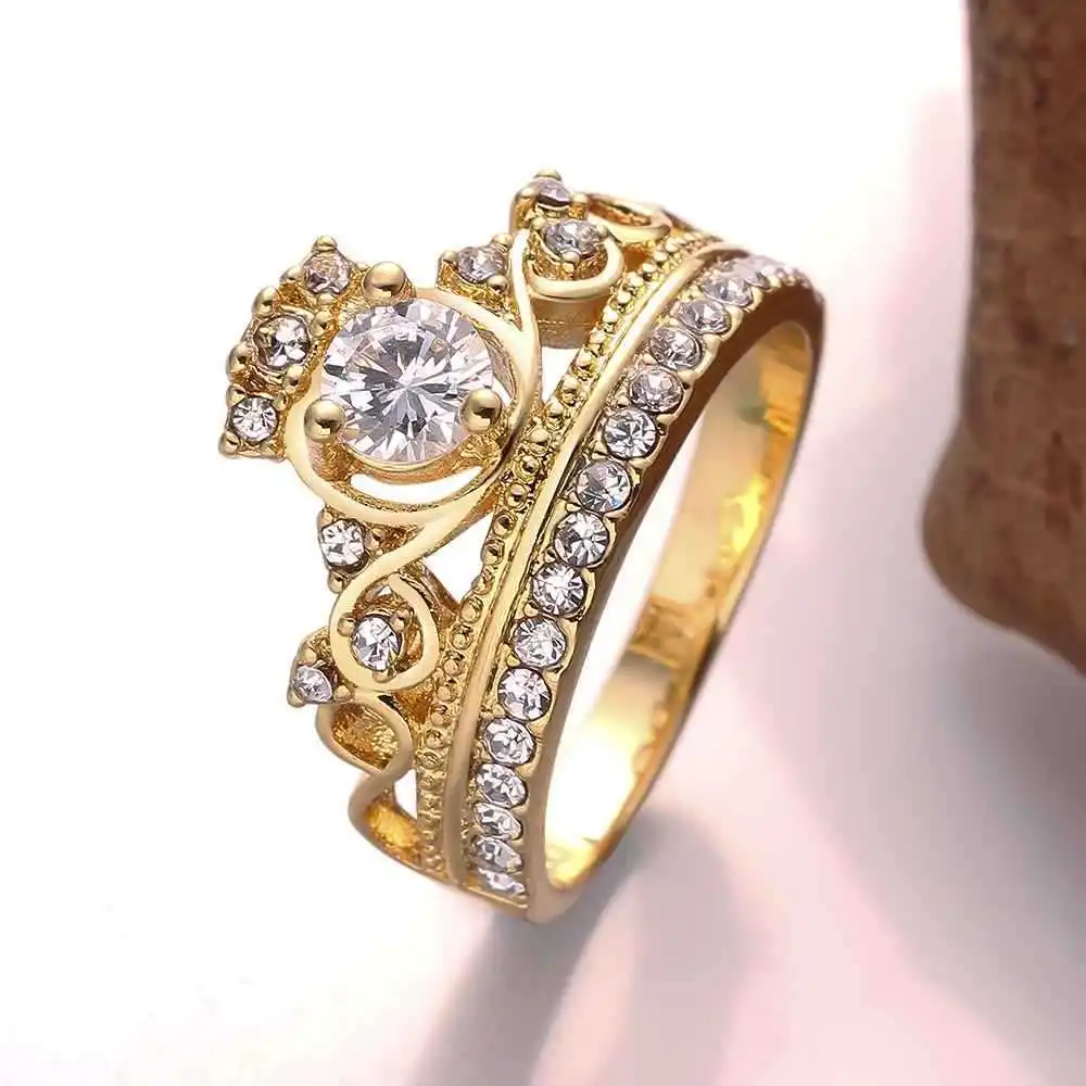 Floating charms!!18K GP Imperial crown wedding ring Bulgary womens girl Jewelry Rings SMTPR678 | Украшения и аксессуары
