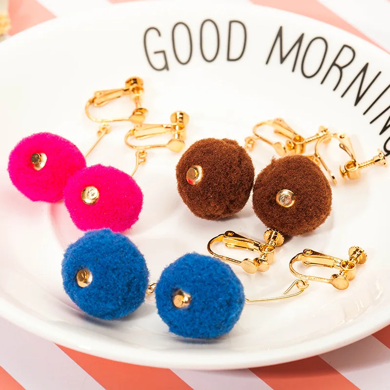 Fashion Earrings Metal Real Mink Fur Ball Silver Earring Flower for Women and Girls Drop | Украшения и аксессуары