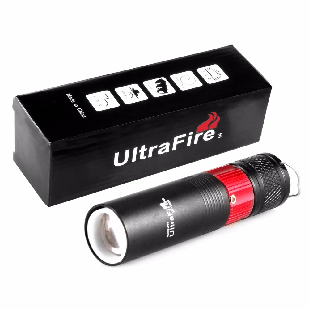 Светодиодный фонарь Ultrafire с магнитом белый/красный/синий масштабируемый