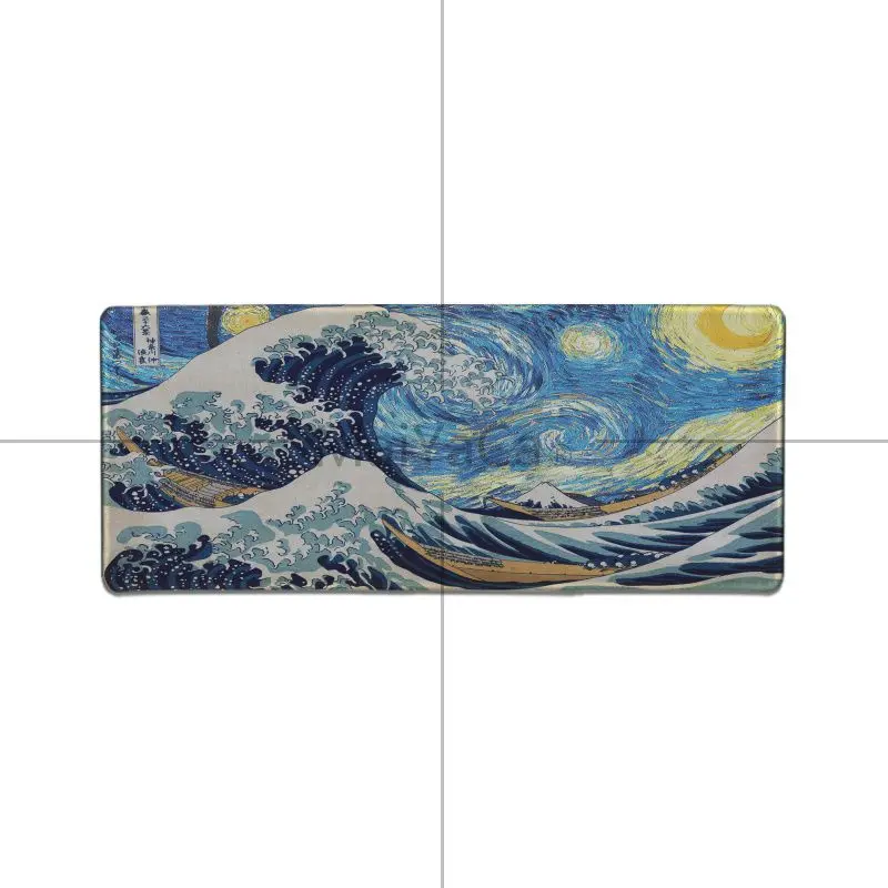 Lock Edge 40X90cm Maiyaca ваш собственный коврик японская волна художественная живопись офисные мыши геймер мягкий коврик для мыши ноутбук компьютер коврик большой коврик игровой коврик мышь - Цвет: Lock Edge 40X90cm