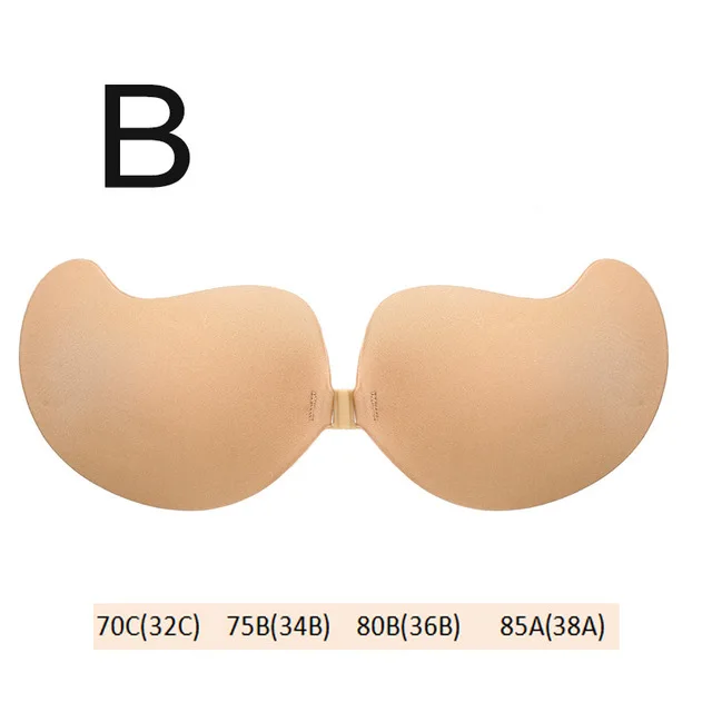 mango beige B Спереди Пряжка пуш-ап невидимый бюстгальтер для женщин бюстгальтеры без бретелей накладки на грудь липкий силиконовый самоклеящийся белье бежевый/черный - Цвет: mango beige B