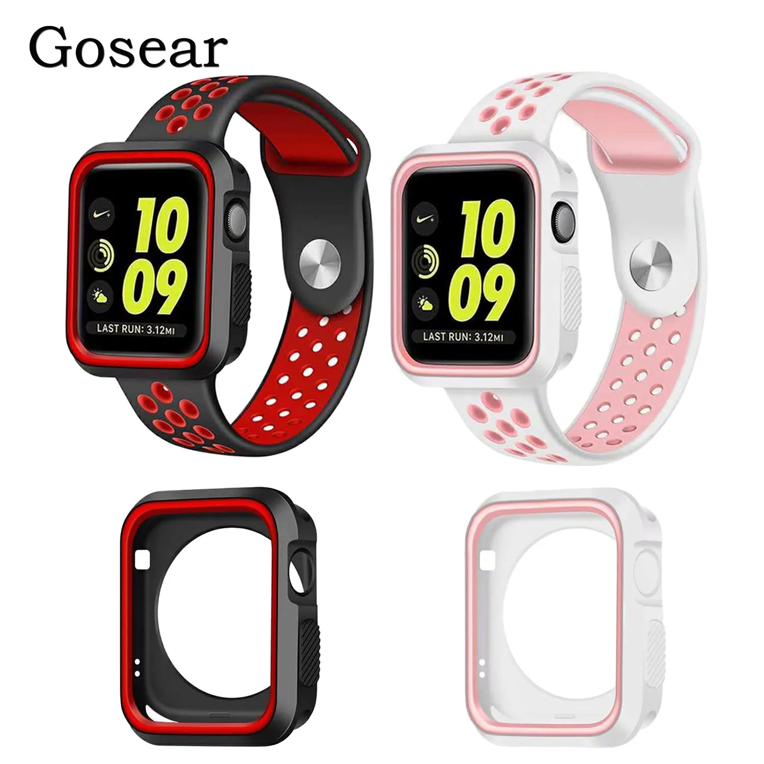 Besegad мягкий силиконовый защитный чехол бампер для Apple Smart Watch iWatch серии 1 2 3 38 мм 42