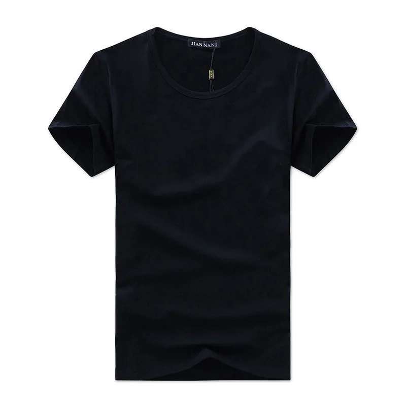 Мужская футболка с коротким рукавом Повседневная Однотонная из 100% хлопка