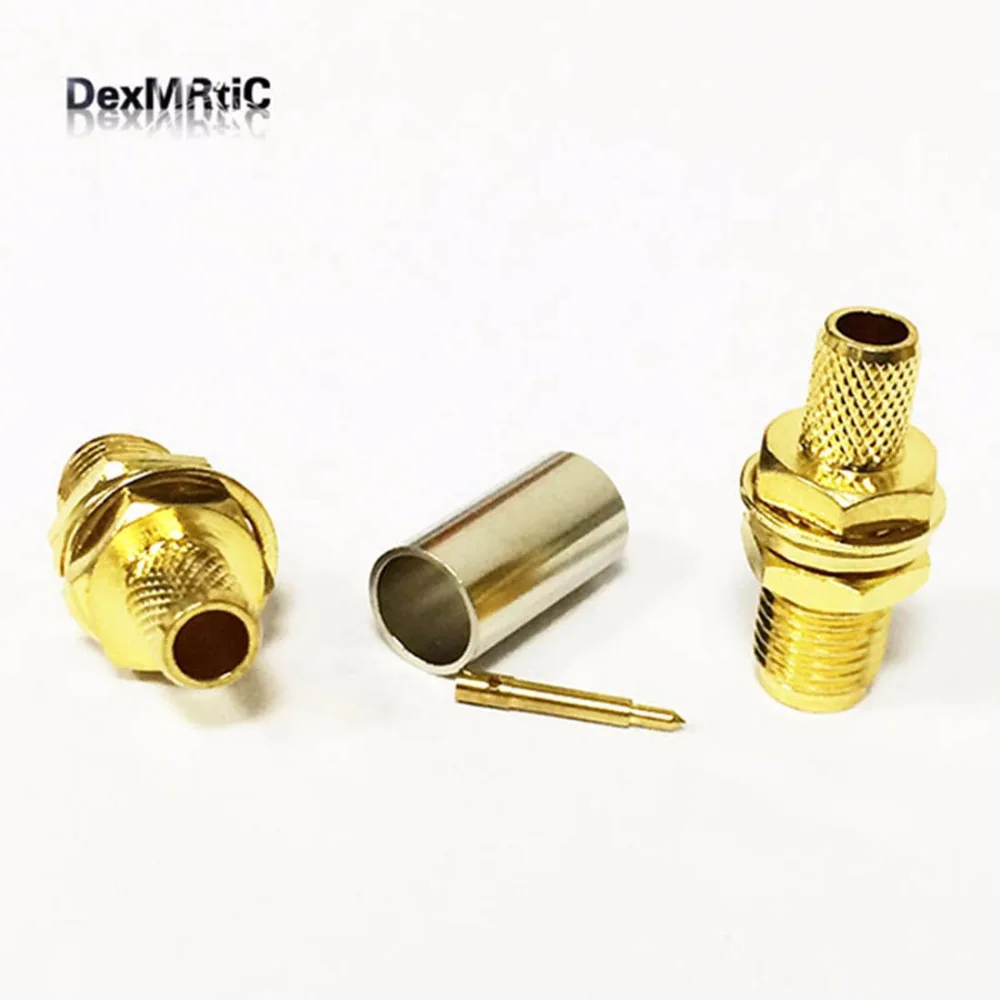 1 шт. RP SMA гнездо Гайка RF коаксиальный разъем обжимной RG58 RG142 RG400 LMR195 прямой
