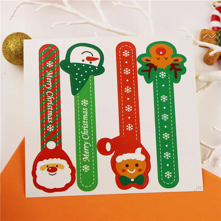 400pcs/100 Sheets merryChristmas Self Adhesive Stickers DIY Party Gift Bags Box Tags Decoration Kraft Paper Sealing Paste | Дом и сад