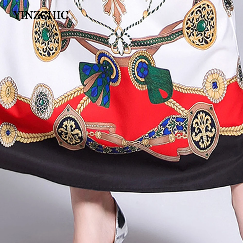 

New Fall Woman's Maxi Dresses Slim Waist Vintage Dresses Women 2018 Autumn Printed Womans Dress A-Line Party Dress Woman