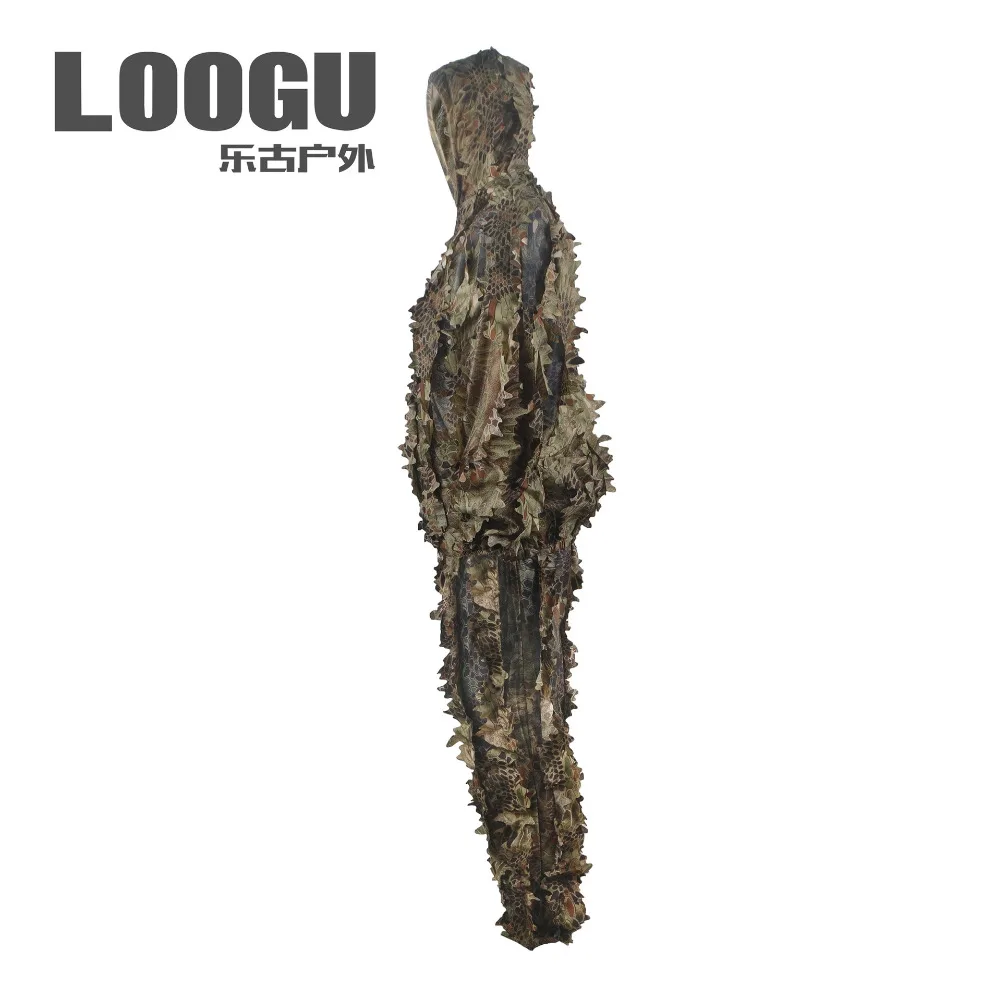 Открытый ghillie Костюмы камуфляж, лесная местность Охота наряд 3D Маскировка Униформа CS Костюмы Набор Снайпер Камуфляж Военная охота ткань