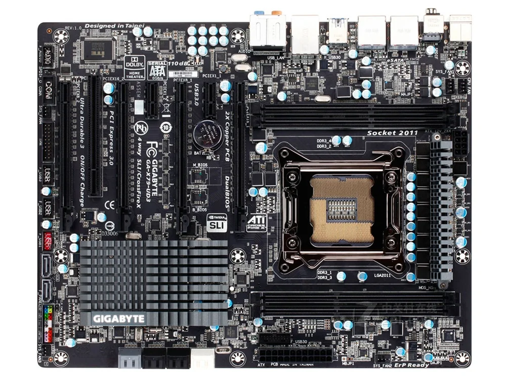 Оригинальная материнская плата для Gigabyte GA-X79-UD3 DDR3 LGA 2011 DDR3 X79-UD3 USB2.0 USB3.0 32 Гб X79 Настольный motherbaord