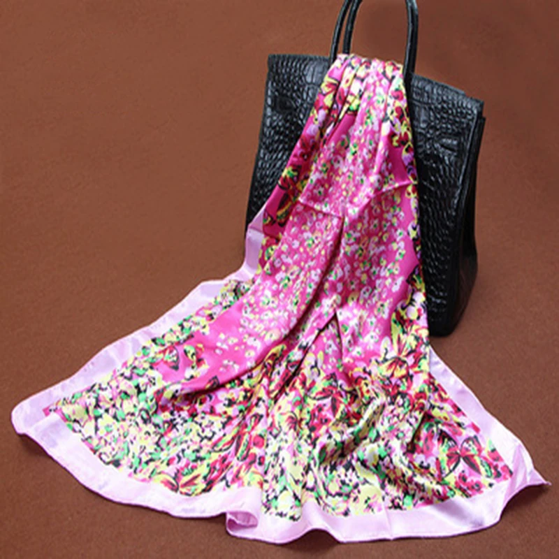 2018 новый шарф женский Мягкий тонкий шифоновый шелковый шарфы с цветочным принтом