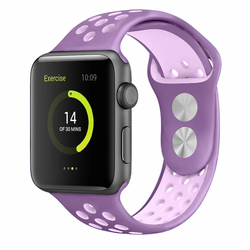 Спортивный силиконовый ремешок для Apple Watch, ремешок для часов Nike, 44 мм, 40 мм, 42 мм, 38 мм, два цвета, сменный ремешок для часов iWatch, серия 5, 4, 3, 2, 1