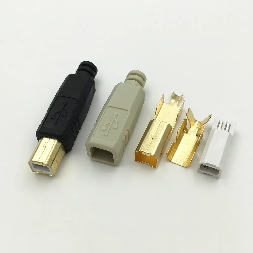 10 шт. позолоченный DIY USB 2 0 B Тип 4 Pin Штекерный порт принтера в сборе адаптер