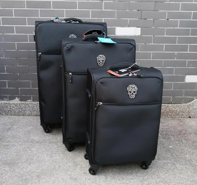 CARRYLOVE 1" 25" 2" Водонепроницаемый чемодан с черепом набор из 3 переносных чемоданов на колесиках - Цвет: a set of 3