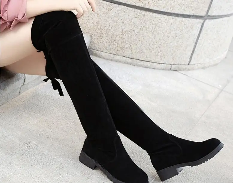 Женские Эластичные облегающие ботфорты модные на танкетке сезон осень-зима |