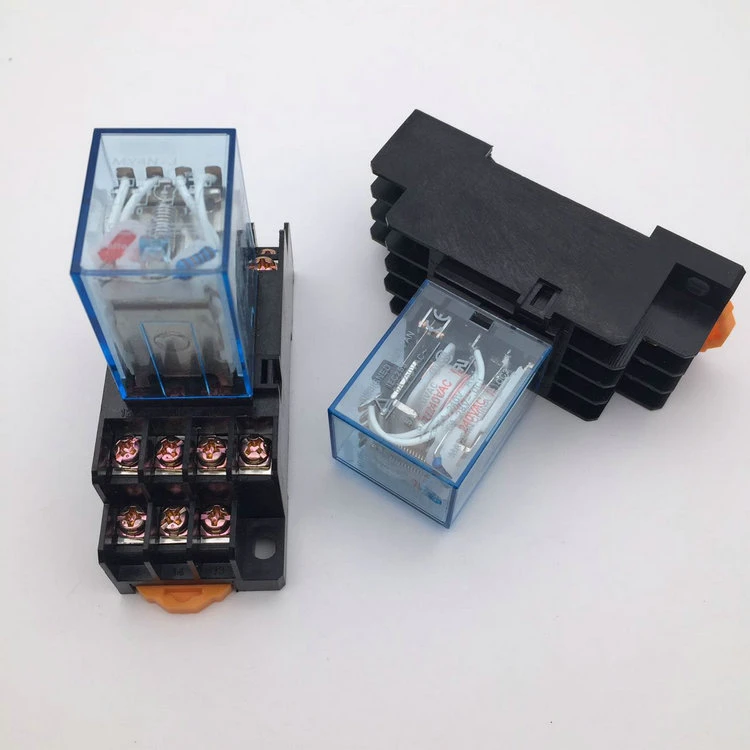 Промежуточное реле MY4NJ маленькое электромагнитное силовое с базовым 14