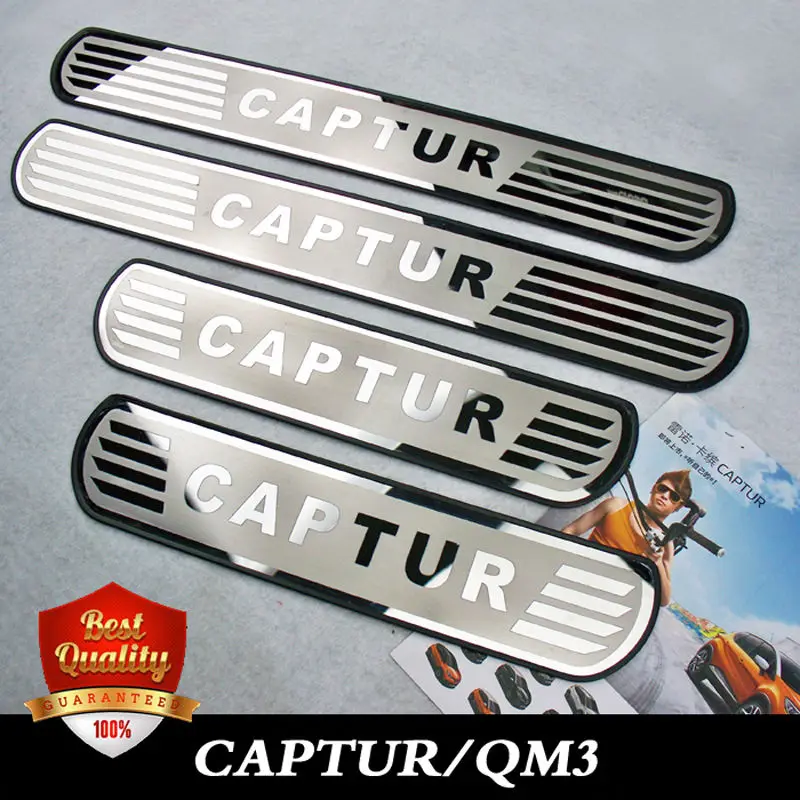 Накладка на порог двери Captur из нержавеющей стали подходит для RENAULT CAPTUR/Kaptur 2014